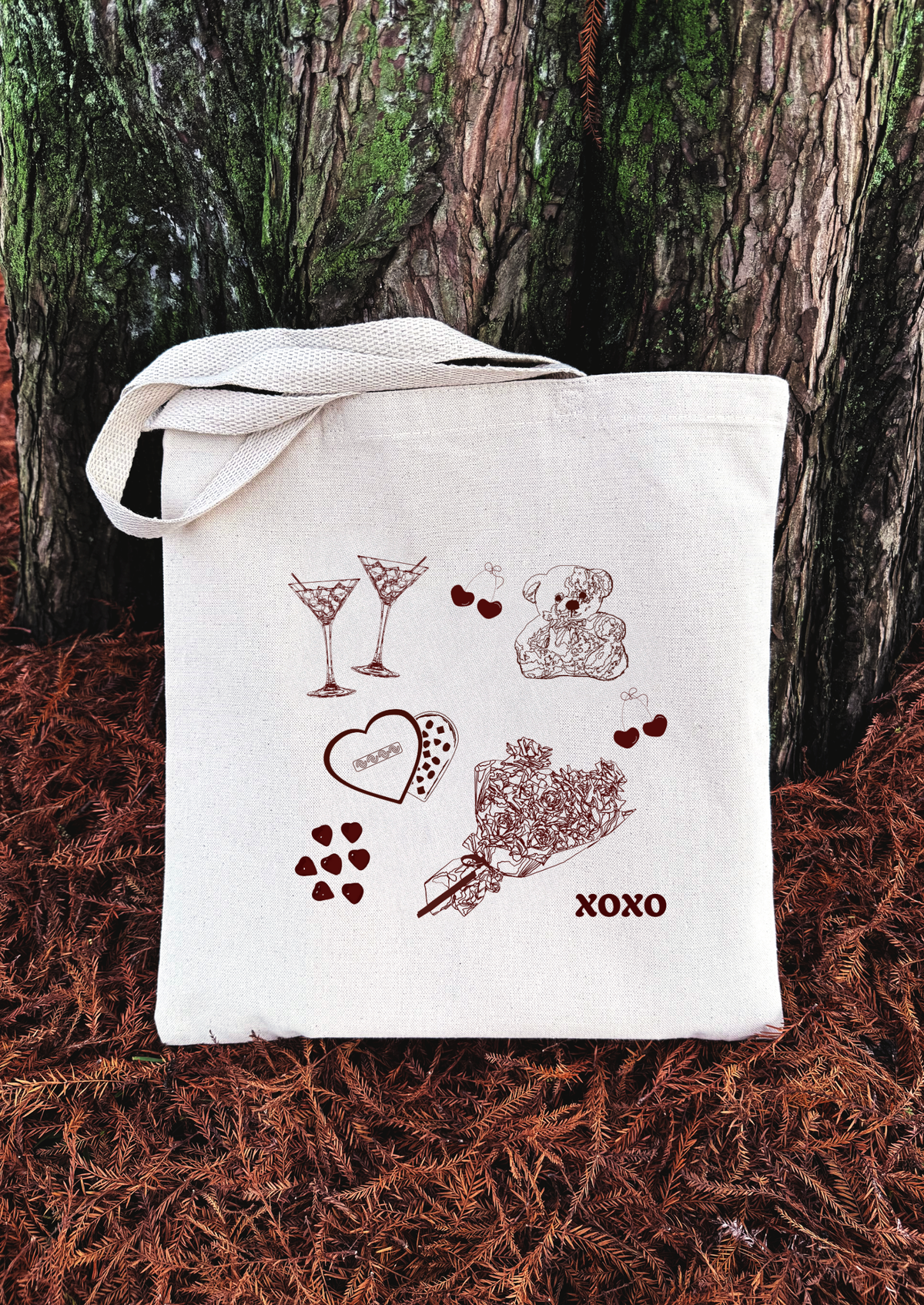 Valentine Love Icons Line Art Tote